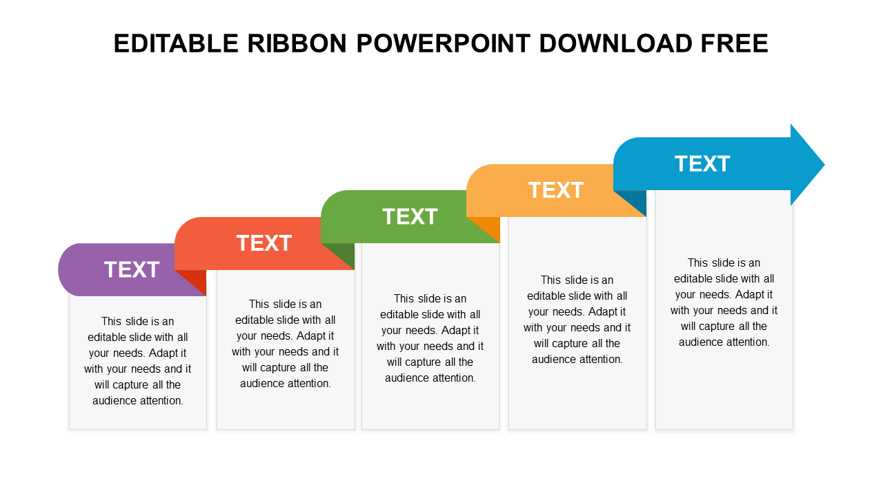 Free - ATTRACTIVE EDITABLE RIBBON POWERPOINT DOWNLOAD FREE